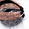 Vintage Sequins Dantel Saç Bandı Kadınlar Için Geniş Kafa Hoop Saç Aksesuarları Kızlar Diademas Para El Pelo Mujer Bandeau