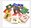 24pcs / lot 7 * 7cm xmas kaart fabriek directe verkoop-hot groet creatieve kerstboom groet nieuwjaar kaarten, bloemen hangende kaart