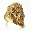 Color High Quality Animal Ring Men's Lion Rings 316L Stainless Steel Rock Punk Men Lion's Head Jewelry Cluster