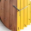 Orologio da parete in legno con timer, design moderno, vintage, rustico, shabby, silenzioso, con orologio artistico, decorazione per la casa