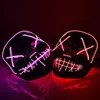 Halloween-Maske mit LED-Leuchten, Party-Masken, The Purge, Cosplay, Wahljahr, tolle lustige Masken, Festival-Kostümzubehör, leuchtet im Dunkeln SH190923