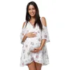 2019 Womens Pregnancy Dress Dresses Summer mini Pregnant Solid Maternity photography Clothing Hollow Out Party dresses X0902