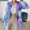 Womens Blazers Lente Herfst Single Breasted Tie-Dye Corduroy Pakjas Vrouwelijke Business Blazer Office Lady Outlebear 210510