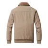 Men Winter Jacket Thick Fleece Corduroy Keep Warm Oouterwear Cotton England Loose Plus Size Lapel Fashion Parka 211110