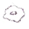 Naturliga kristallsten Handgjorda pärlstav armband Halsband Smycken 2PCS-uppsättningar för kvinnor Girl Party Club Decor Fashion Tillbehör