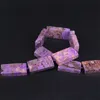 15.5 "Strand Natural Purple Jades Center Borrad Rektangulär Slab Lösa Pärlor, Rå Ocean Agates Slice Nugget Pendant Smycken