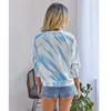 Tie-dye Print Women T-shirt Autumn Winter Casual O Neck Long Sleeve Colorful Color Matching Loose T-shirt Plus Size 3XL 210507