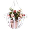 Europeisk stil vägg hängande blomma potten stöd konsol krok järn hängare växter Balkong hem dekoration 210615