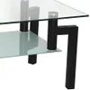 مستطيل الزجاج الأسود واضح طاولة القهوة لغرفة المعيشة الحديثة الأثاث الجانبي مركز الجداول A37