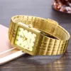 Montre à Quartz dorée hommes femmes relogio masculino luxe Bracelet en or montres en acier femme mâle horloge 8808