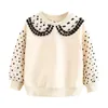 Spring Autumn Fashion 2 3 4 6 7 8 9 10 11 12 Years Children Outwear Cotton Lace Patchwork Sweatshirts For Kids Baby Girls 210625