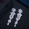 ThreeGraces Elegant Leaf Flower Drop CZ Women Party Costume Jewelry Sets Trendy Bridal Wedding Necklace Earrings TZ541 H1022