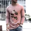 Wiosna Jesień Męska Bluza Moda Casual Z Długim Rękawem V-Neck Topy Męski Swetry Karta Poker Drukuj Koszulki Streetwear 3XL