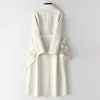 Women's Wool Blends Autumn Women White Double-faced Cashmere Coat Winter High Quality Fashion Elegant Mid-length Over the Knee Woolen Coats