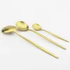 36st guld matte bestick bestick set rostfritt stål dyggrad set dessert gaffel sked silverware set kök porslin 211012