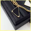 Mens Necklace Women Luxury Designer Necklaces Triangle Pendant P Necklace Jewelry Fashion Gold Necklaces Chain Link Wedding Party 21090702R