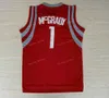 Vintage Tracy 1 McGrady Basketball Jersey Rev 30 N Черно -синий белый красный фиолетовый сшит