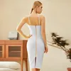 Adyce Summer Strapless White BodyCon Bandage Dress per donne Sexy Sleeveless Halter Celebrity Evening Party Abite 2021 Casual2269241