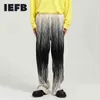 IEFB vêtements pour hommes été pantalons à jambes larges tendance coréenne personnalisé cravate teinture rayure plissé ample pantalon droit 210524