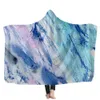 Psychedelic Art Marble Swirl blanket Gouache flowing gold Children Hooded Blanket Soft Warm Sherpa Fleece wearable Blankets for RRD11124