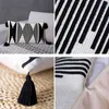 黒い白いクッションカバー30x50cm枕ケースカバー綿織りの手作りタッセル用家庭用リビングルームベッドルーム210401