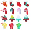 DHL Fidget Brinquedos Dedo de Natal Decompression Silicone Press Candy Socks Desktop Educational Toy