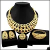 Earrings & Necklace Jewelry Sets Yaili Factory Direct Sales Brazilian Gold Set Wholesale Womens Wide Chain Latest Design Jewellery Drop Deli