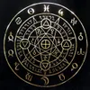 Ruota pagana dell'anno Regalo di stregoneria Calendario Wiccan Placcato in oro Modello Tarocchi Panno Tessuto floccato Pentacolo Tovaglia Altare