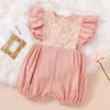 Sommar Baby Flutter-Sleeve Lace Romper 210528