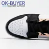 2021 Top Calidad Sumpman 1 Zapatillas de baloncesto Mid Black-Pink 1S Designer Moda Sport Zapato con caja