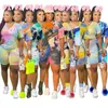 Femmes Plus Tailles Survêtements De Sport Deux Pièces Tenues Designer De Mode Tie Dye T-shirt À Manches Courtes Shorts Dames D'été Costumes Décontractés