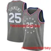 مخصص Ben Simmons #25 Men's Swingman Jersey مخيطات الرجال الشباب الشباب XS-6XL قمصان كرة السلة