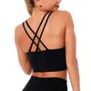 Tanques das Mulheres Camis Yoga Vest Tees Tops 2022 New Fitness Vest Cross Back Bra Elástico Respirável Suor Absorvendo Clássico