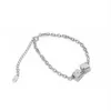 2021SS Bracelet Titanium Steel Chain Silver Letter Dice Original Korean Hip Hop Simple Couple Jewelry Trend