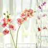 Flores decorativas Grinaldas 50% Orquídea Artificial 3D Impressão Desktop Ornamentos de Plástico Sala de Estar da Sala de Estar para Escritório