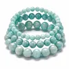 Beaded Strands Style Natural Amazonite Bracelet Stone Single Circle For Men Or Women Jewelry Wholesale Kent22