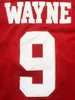 Nikivip Ship From US Wayne 9 College Theater Basketball Jersey All Stitched Men's Movie Jerseys White Red Size S-3XL Top Quality