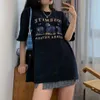 Cotone Retro Orso Ricamo Tee Top Oversize Donna Magliette Harajuku Teen Girls Stile coreano Vestiti Estate Plus Size 210720