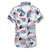 45kg-120kg Sommar Mäns tropisk Hawaiian Shirt Casual Button Down Short Sleeve Svart Vit Tryckt skjortor 5XL 6XL 7XL 210528