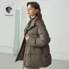 Fansilanen Slim Casual Kort Puffer Down Jacket Kvinnor Thermal Quilted Winter Coat Wram Female Drawstring Light Parka 210607