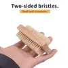 Wood Nail Brush Two sided Natural Boar Bristles Wooden Manicure Nail Brush SPA Dual Surface Brush Hand Cleansing Brushes 10CM