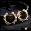 & Hie Jewelryfashion Punk Pearl Hoop Earrings Micro Zircon Gold Color Rivets Steampunk Earring For Women Aretes De Mujer Dff0529 Drop Deliver