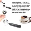 Stainless Steel 2 In 1 Coffee Measuring Scoop Tamper Barista Tools Teaspoon For Kitchen Accessories Multifunctional 210423