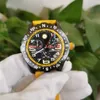 Fashion High Quality men Watch Wristwatches X82310A41B1S1 44mm Speed Stainless Natural rubber strap Yellow Dial VK Quartz Chronograph Working Mens Watches