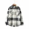 Fashion thick pink green plaid jacket women shirt coat winter plus size jackets casual women jacket 210928