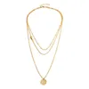 Multilayer Gold Coin ketting choker voor vrouwen 2020 mode pailletten hanger hals ketting collier femme sieraden cadeau