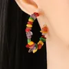 Hoop Huggie Aensoa colore resina earring irregolari per le donne moda insolita tipo c-tipo polimero argilla orecchino orecchino di dichiarazione partito gioielli regali