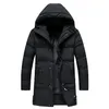 Parki Casual Classic Winter Black Kurtka męska wiatrówka Ciepła wyściełana płaszcz z kapturem Moda odzież wierzchnia Płaszcz oversize 8xl 211129