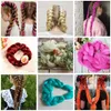 100g 24 Inch Synthetic Jumbo BraidsPink Green Yellow High Temperature Fiber Ombre Hair Extensions