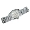 ساعة معصم Silvergold Mens Watches أعلى العلامة التجارية على مدار الساعة الماس المعدني الحزام التناظرية ساعة الكوارتز الأزياء المعصم Masculino197W